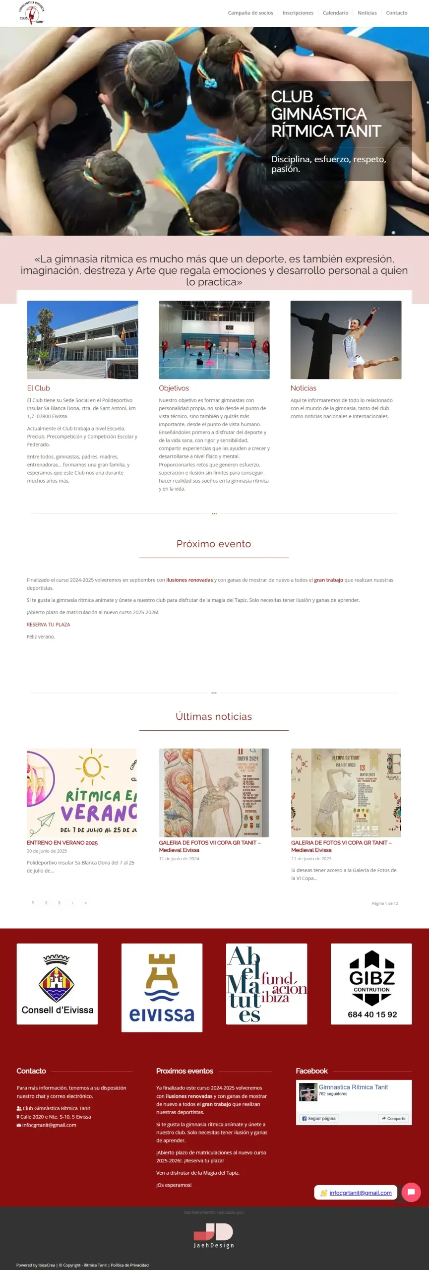 Web Club Gimnástica Rítmica Tanit